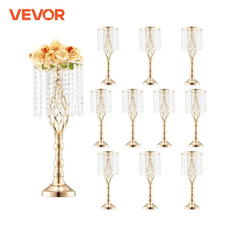 Centerpiece Vase Tall - VEVOR Hoge Kristallen Bruiloft Bloemenstandaard Metalen