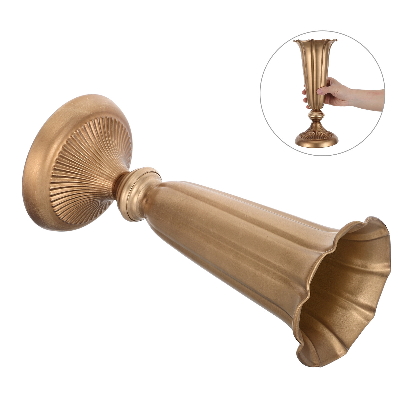 Centerpiece Vase Tall - Retro metalen trompetvaas, 11,8 cm hoog,