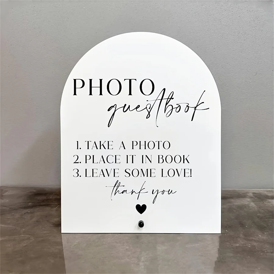 Personalized Guest Book - Elegant acryl gastenboekbord voor trouwfoto's met