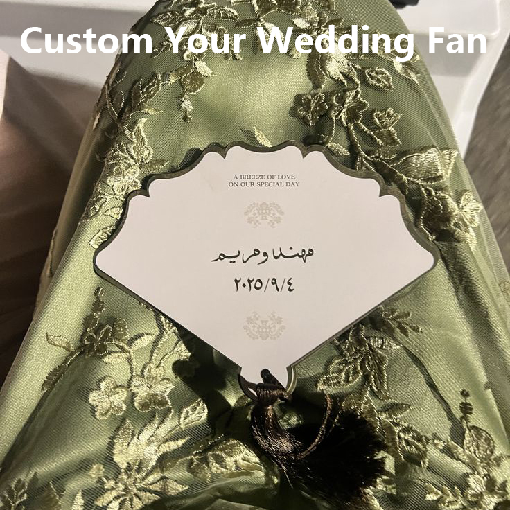 Wedding Ceremony Supply - Op maat gemaakte luxe bruiloftwaaier, gepersonaliseerde