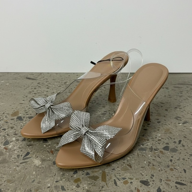 Wedding Fx - Transparante PVC strass strikhakken dames spitse