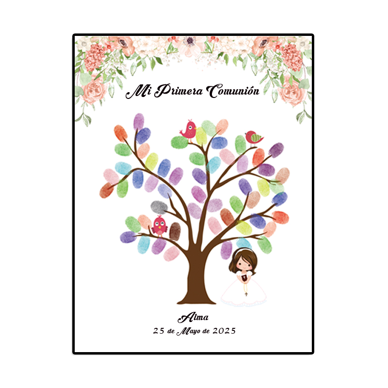 Personalized Guest Book - Gepersonaliseerde thema naam datum vingerafdruk DIY