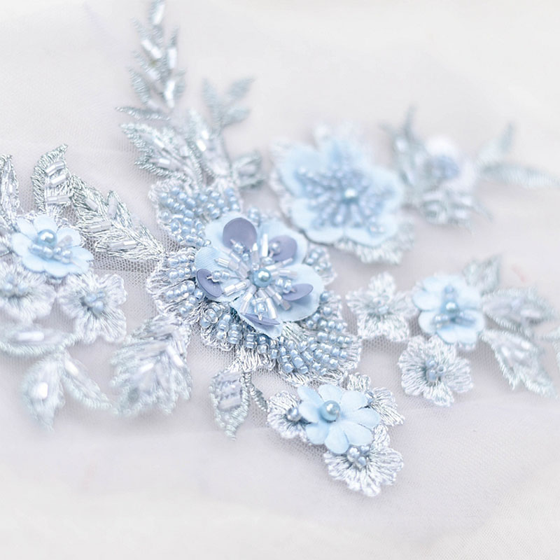 Wedding Lulu - Mode elegante kralen borduurwerk bloem kant