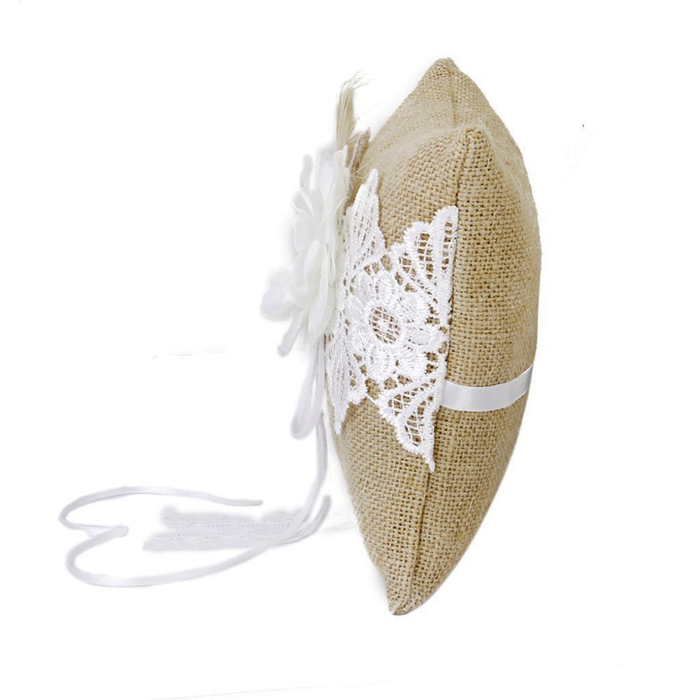 20x20cm Jute Trouwringkussen B - Ring Bearer Pillow recensie en prijs