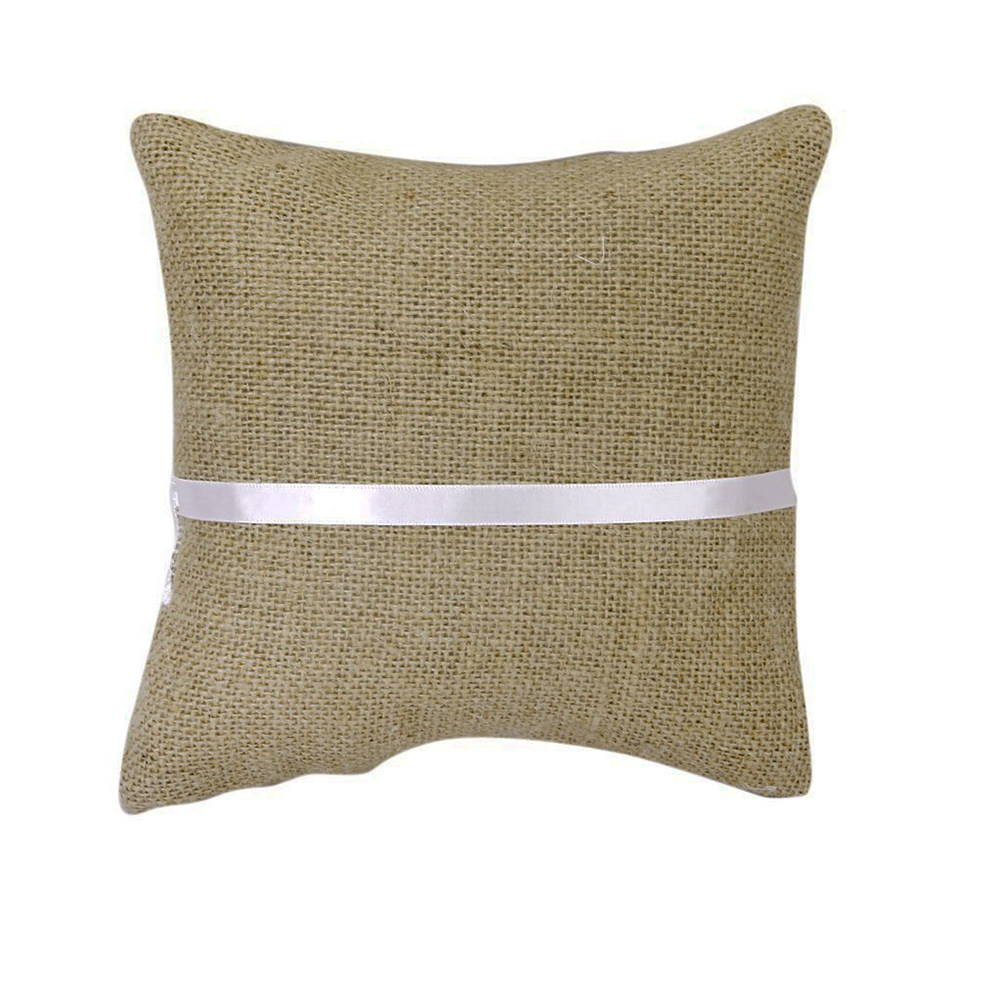 20x20cm Jute Trouwringkussen B - Ring Bearer Pillow recensie en prijs