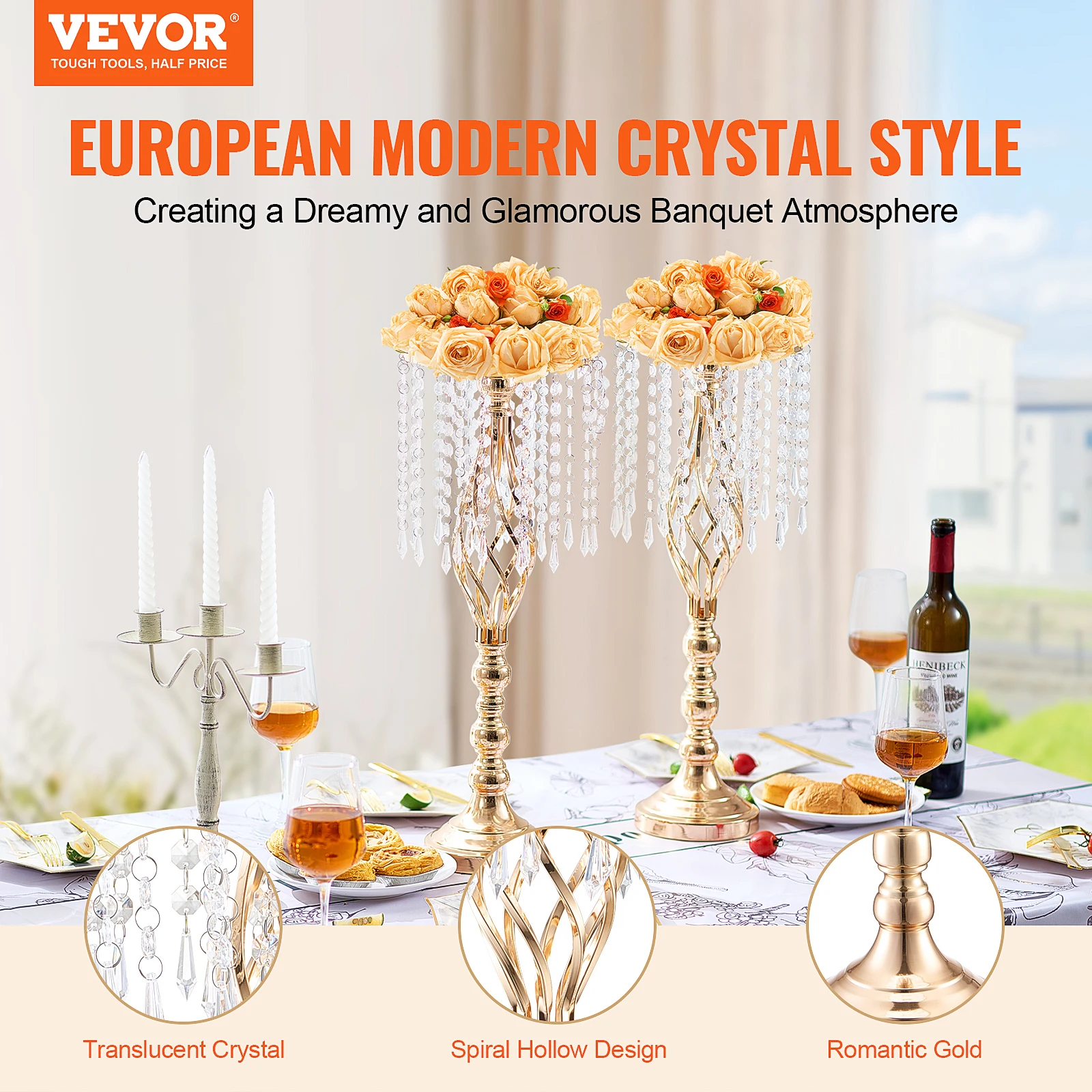 VEVOR Hoge Kristallen Bruiloft - Centerpiece Vase Tall recensie en prijs