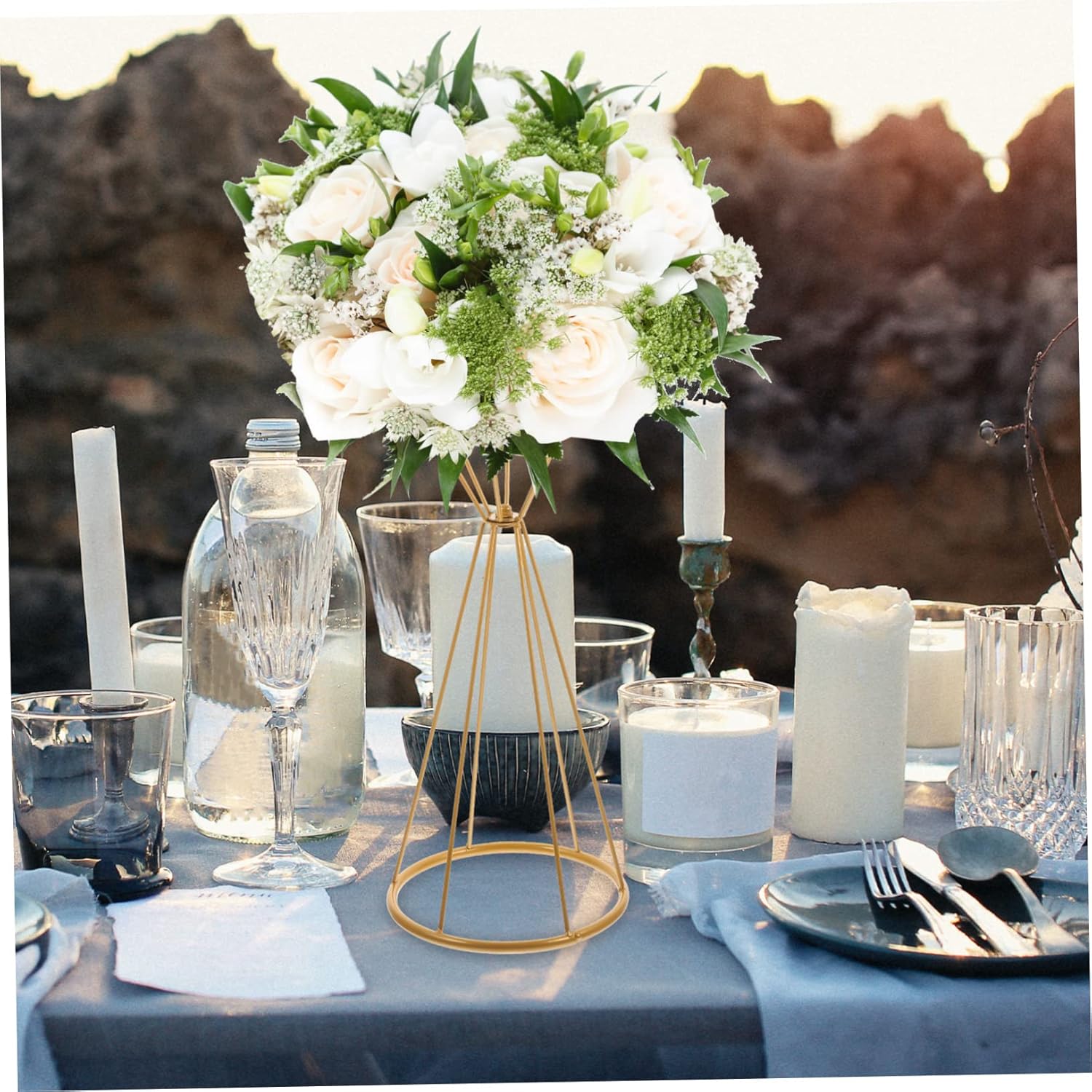 Gouden geometrische bloemensta - Centerpiece Vase Tall recensie en prijs