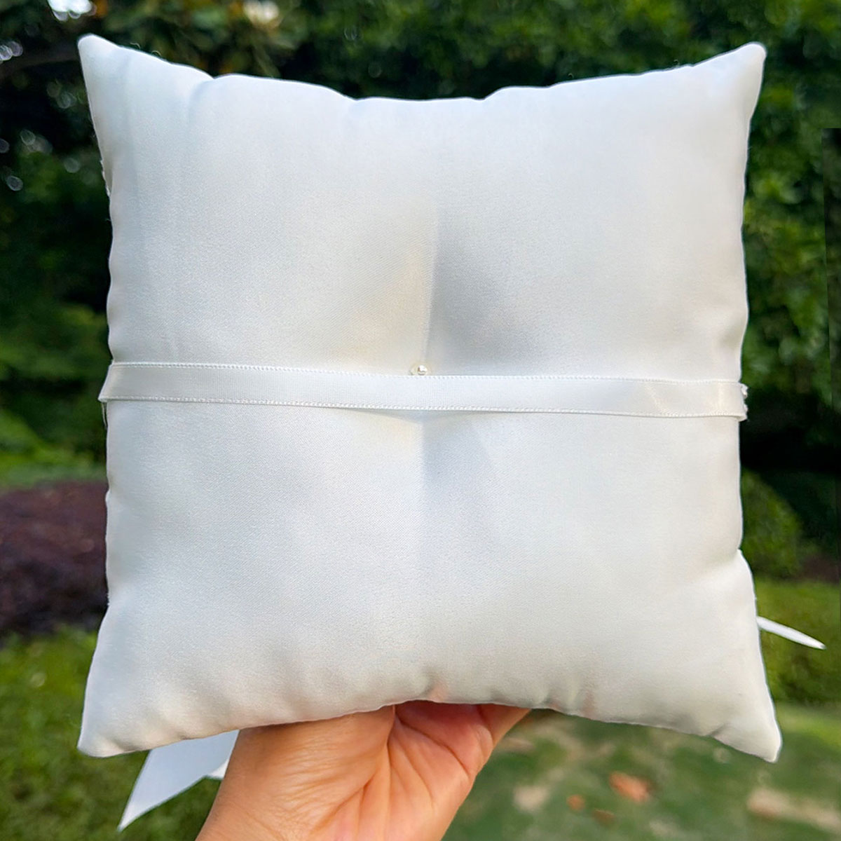 Wit kanten trouwringkussen met - Ring Bearer Pillow recensie en prijs