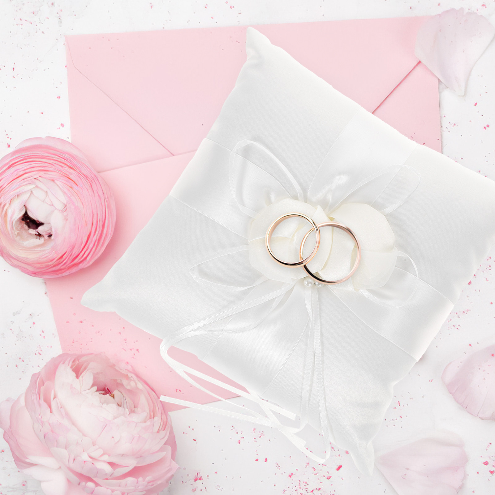 20x20cm Elegant Wit Satijnen Z - Ring Bearer Pillow recensie en prijs
