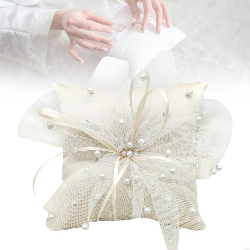 Handgemaakte kussen witte ring - Ring Bearer Pillow recensie en prijs