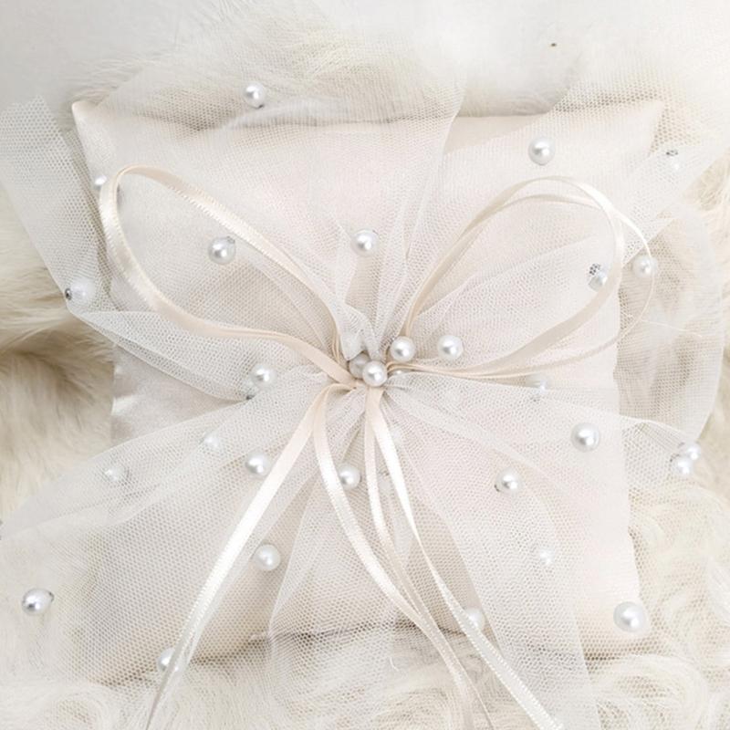 Handgemaakte kussen witte ring - Ring Bearer Pillow recensie en prijs