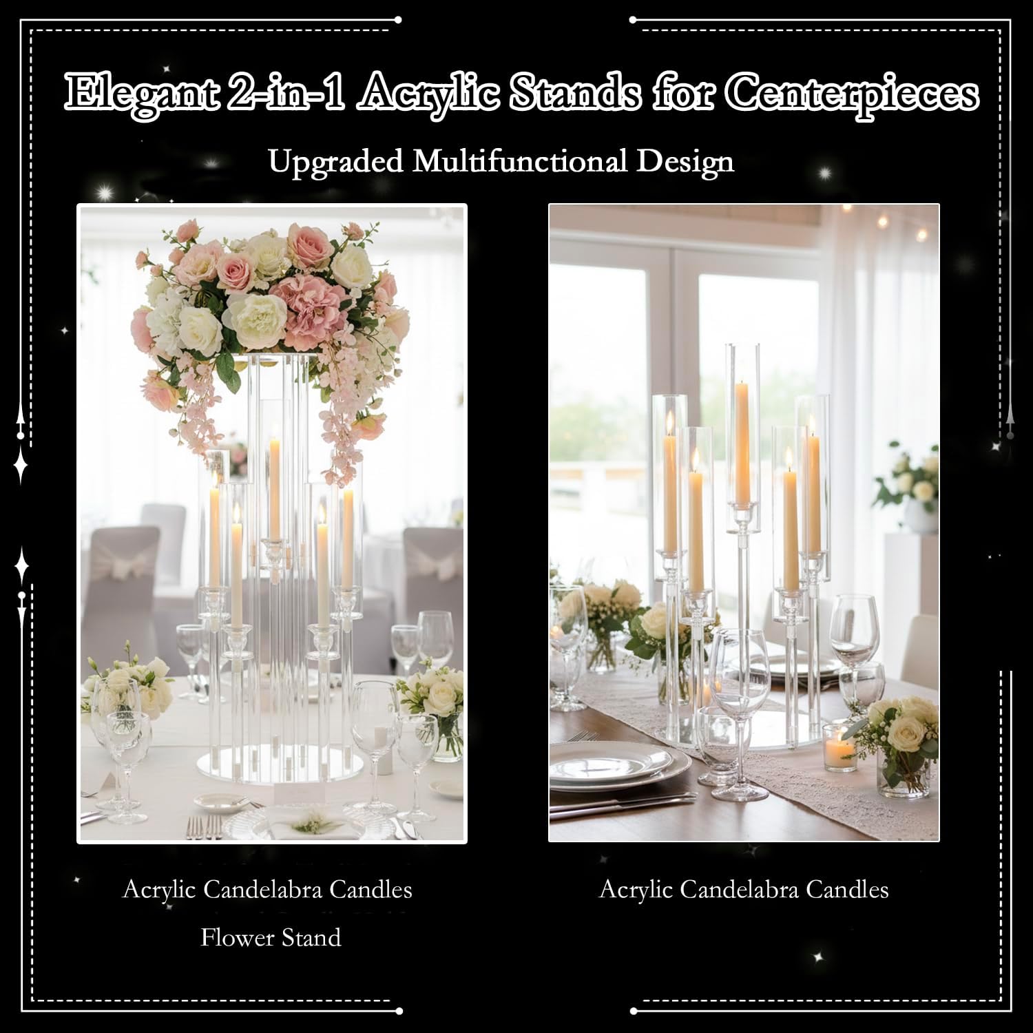 Transparante 5-armige acryl ka - Centerpiece Vase Tall recensie en prijs