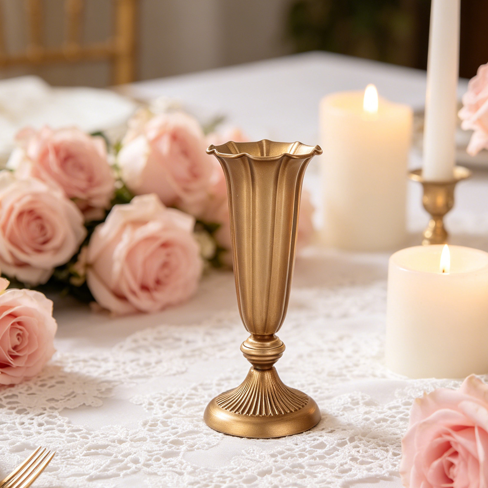 Retro metalen trompetvaas, 11, - Centerpiece Vase Tall recensie en prijs