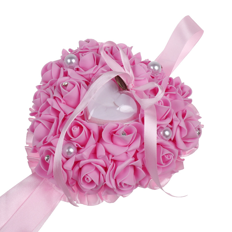 1 stks hartvorm Rose Bloemen R - Ring Bearer Pillow recensie en prijs