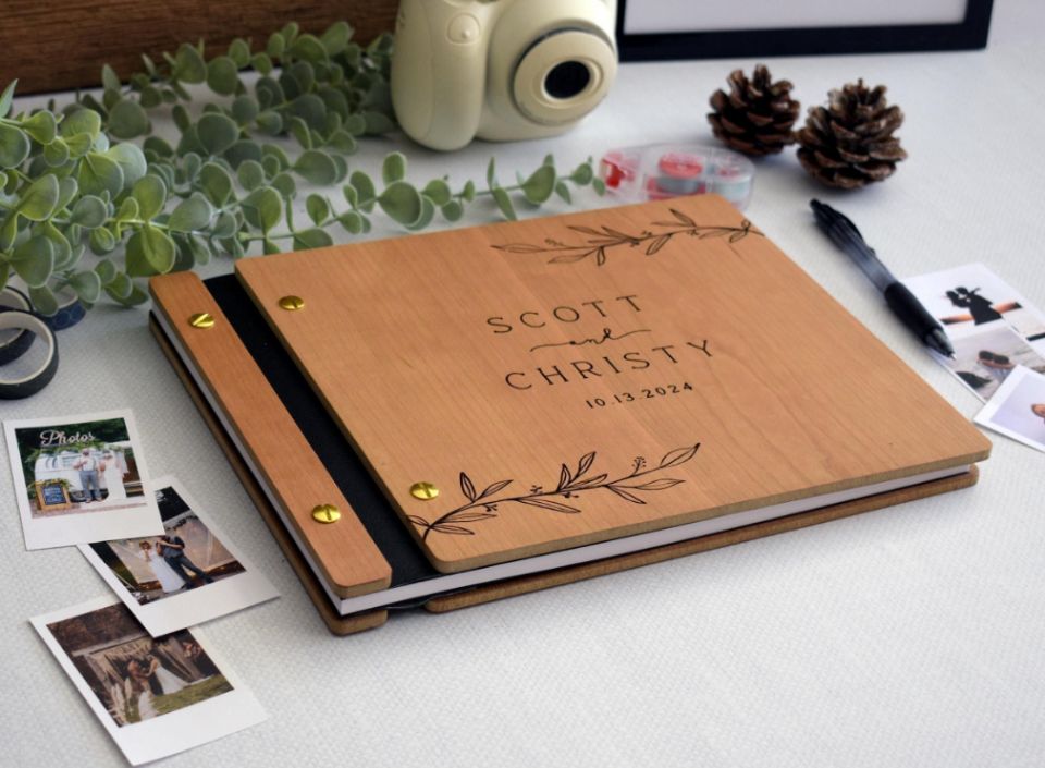 Houten bruiloft gastenboek fot - Personalized Guest Book recensie en prijs