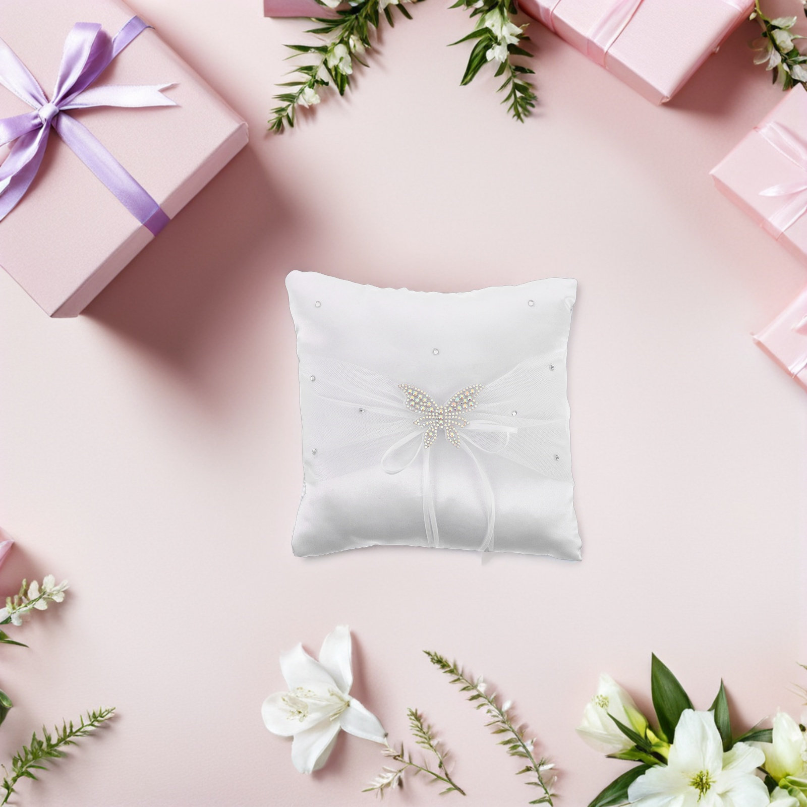Trouwringkussen Wit Satijn Str - Ring Bearer Pillow recensie en prijs