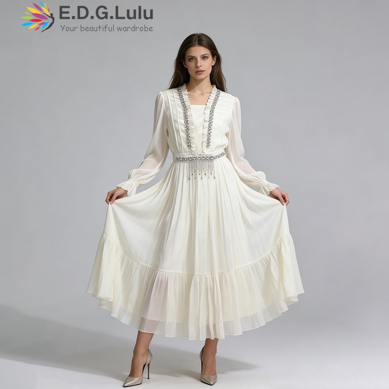 EDGLuLu Elegante Witte Chiffon - Wedding Lulu recensie en prijs